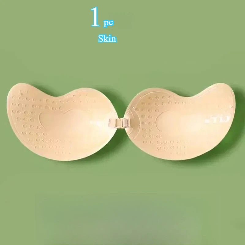 Soutien-gorge push-up invisible pour femme, soutien-gorge dos nu et sans bretelles, bralette sans coutures à fermeture sur le devant, sous-vêtements, coussinets en silicone auto-adhésifs pour soutien-gorge