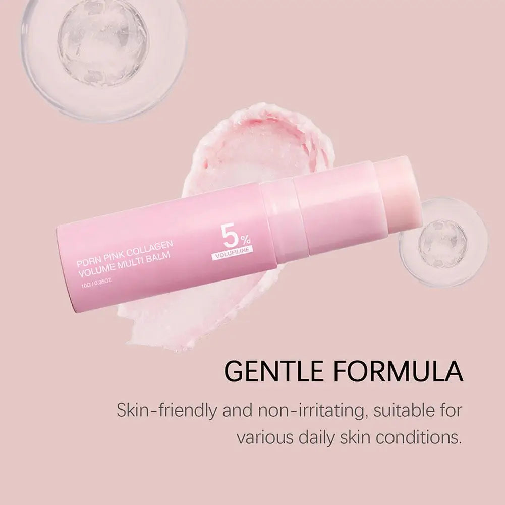 PDRN Stick multi-fonctions au collagène rose 5 % Volufiline : stick réparateur, raffermissant et hydratant longue durée pour le visage, le cou et le contour des yeux