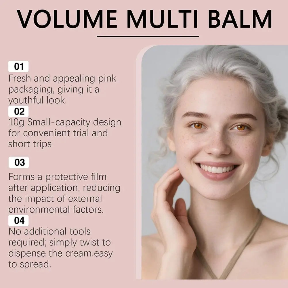 PDRN Stick multi-fonctions au collagène rose 5 % Volufiline : stick réparateur, raffermissant et hydratant longue durée pour le visage, le cou et le contour des yeux