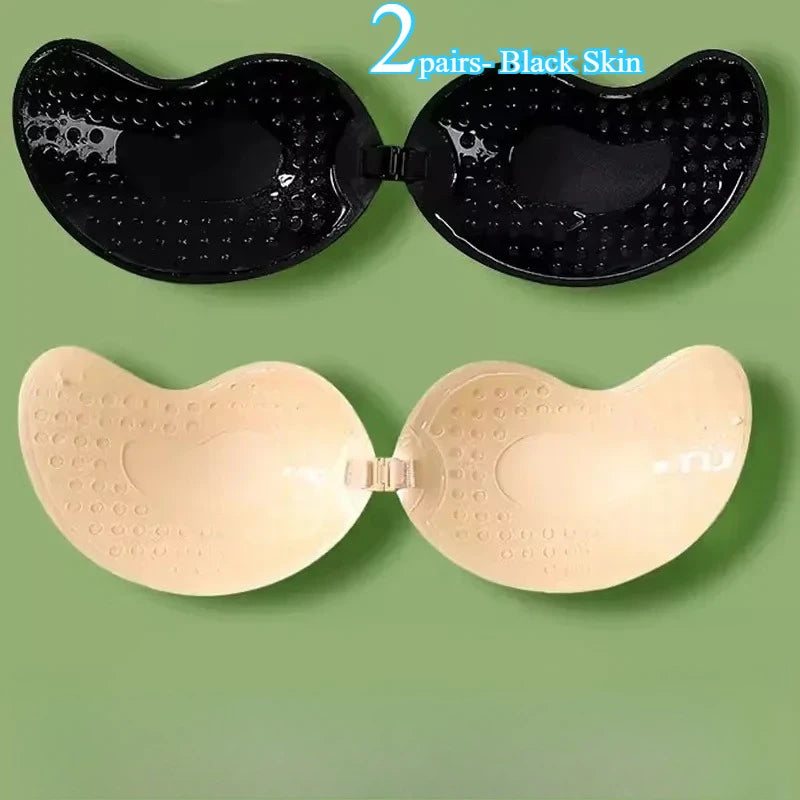 Soutien-gorge push-up invisible pour femme, soutien-gorge dos nu et sans bretelles, bralette sans coutures à fermeture sur le devant, sous-vêtements, coussinets en silicone auto-adhésifs pour soutien-gorge