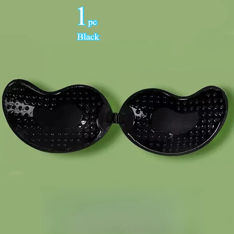 Soutien-gorge push-up invisible pour femme, soutien-gorge dos nu et sans bretelles, bralette sans coutures à fermeture sur le devant, sous-vêtements, coussinets en silicone auto-adhésifs pour soutien-gorge