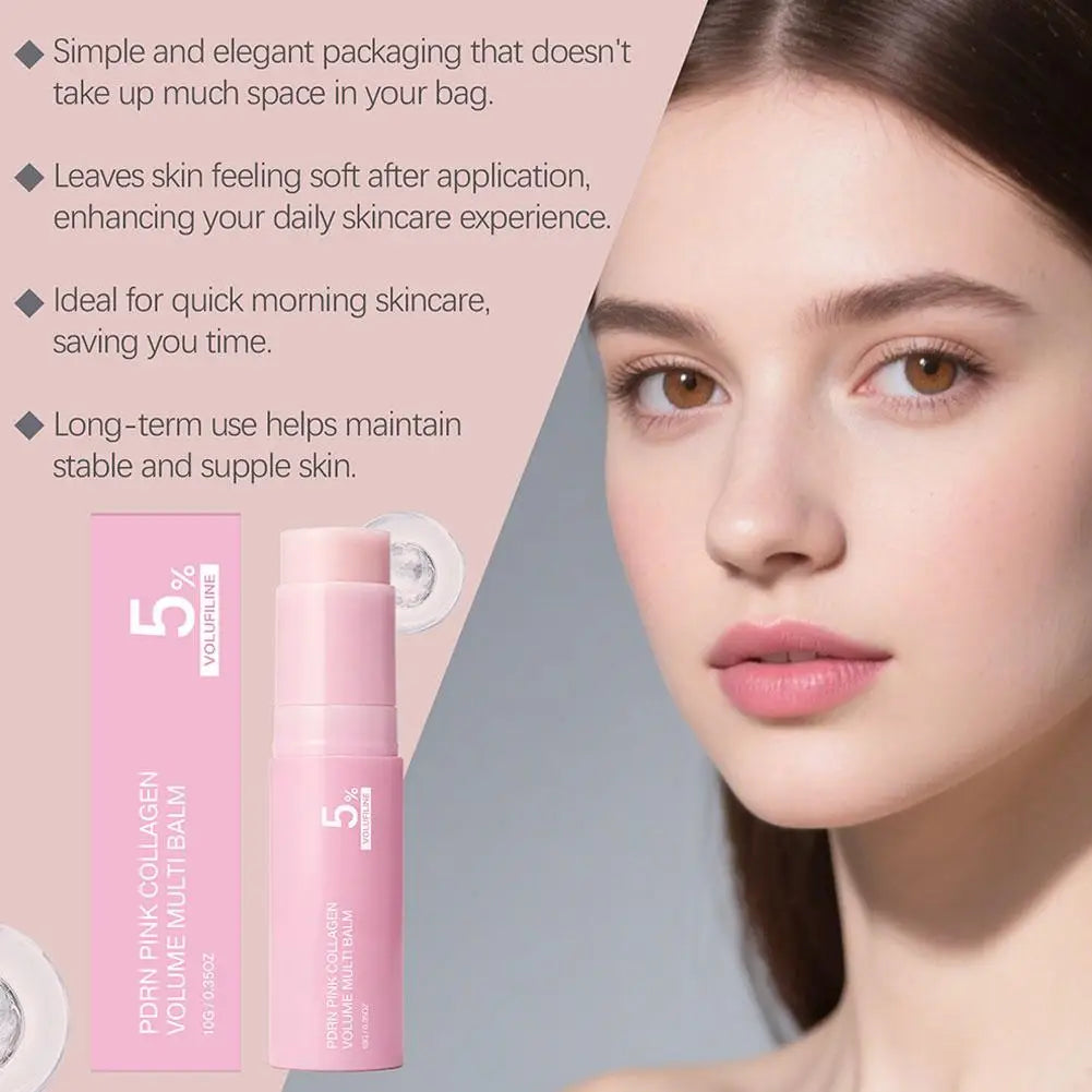 PDRN Stick multi-fonctions au collagène rose 5 % Volufiline : stick réparateur, raffermissant et hydratant longue durée pour le visage, le cou et le contour des yeux